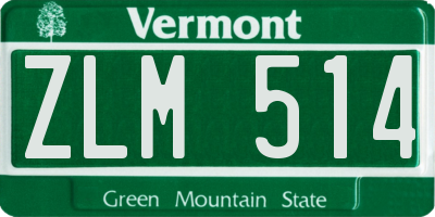 VT license plate ZLM514