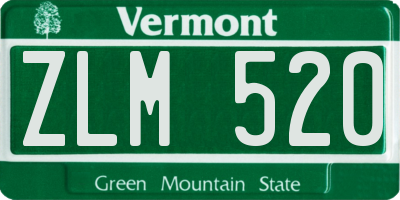 VT license plate ZLM520