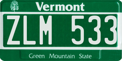 VT license plate ZLM533