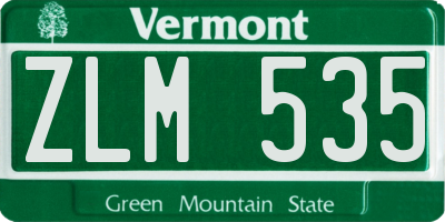 VT license plate ZLM535