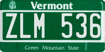 VT license plate ZLM536