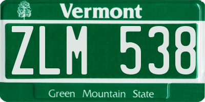 VT license plate ZLM538