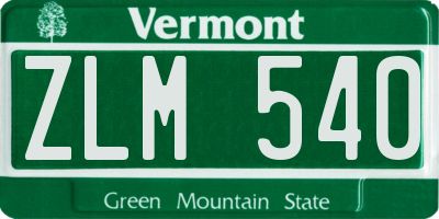 VT license plate ZLM540