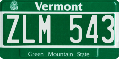 VT license plate ZLM543