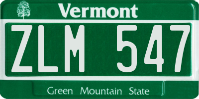 VT license plate ZLM547