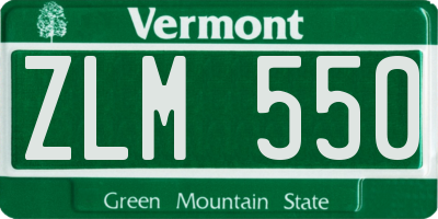 VT license plate ZLM550