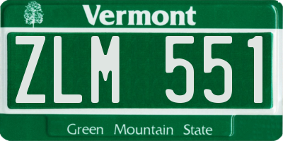 VT license plate ZLM551