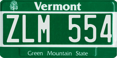 VT license plate ZLM554