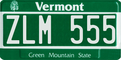 VT license plate ZLM555