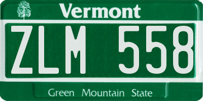 VT license plate ZLM558