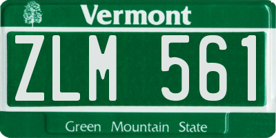 VT license plate ZLM561