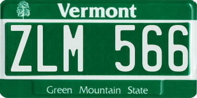 VT license plate ZLM566