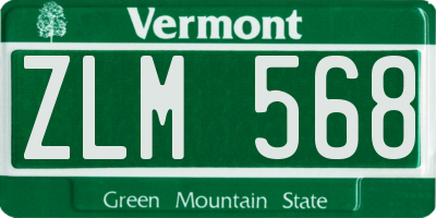 VT license plate ZLM568