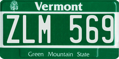 VT license plate ZLM569