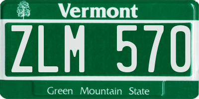 VT license plate ZLM570