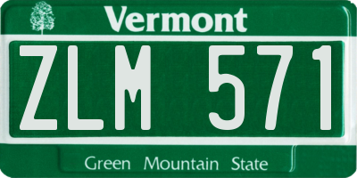 VT license plate ZLM571