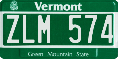 VT license plate ZLM574
