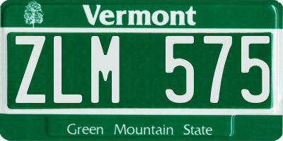 VT license plate ZLM575