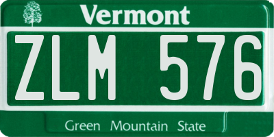 VT license plate ZLM576