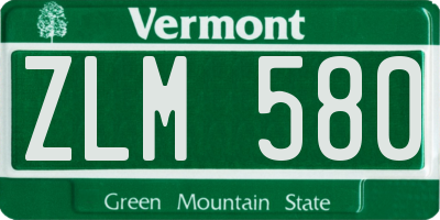 VT license plate ZLM580