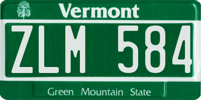 VT license plate ZLM584