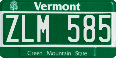 VT license plate ZLM585