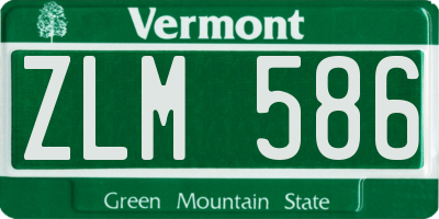 VT license plate ZLM586