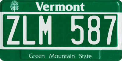 VT license plate ZLM587
