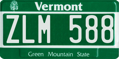 VT license plate ZLM588
