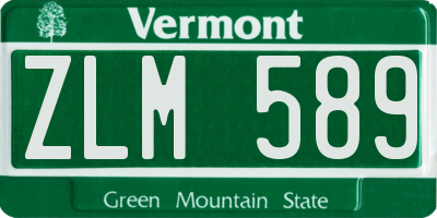 VT license plate ZLM589