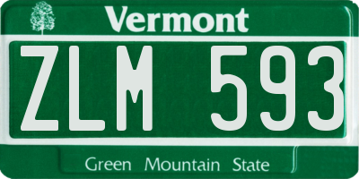VT license plate ZLM593