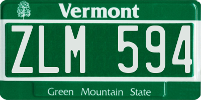 VT license plate ZLM594