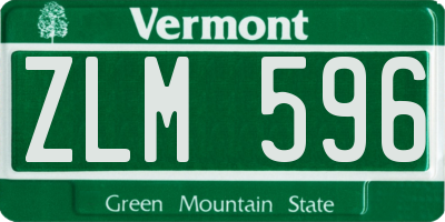 VT license plate ZLM596