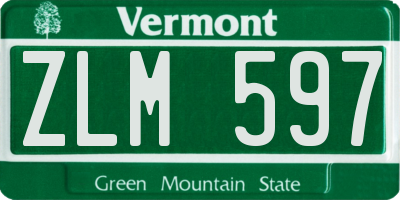 VT license plate ZLM597
