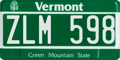 VT license plate ZLM598