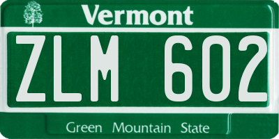 VT license plate ZLM602