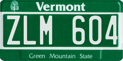 VT license plate ZLM604