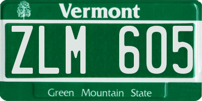 VT license plate ZLM605