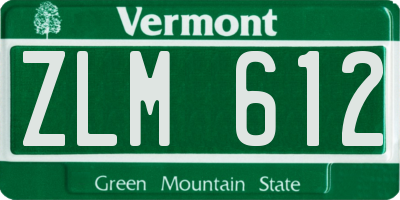 VT license plate ZLM612