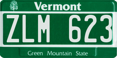 VT license plate ZLM623
