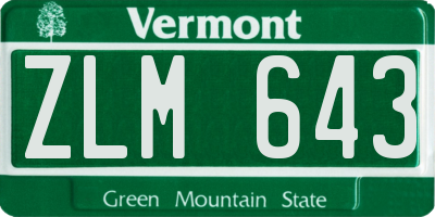 VT license plate ZLM643