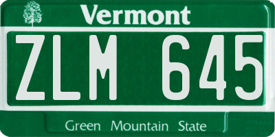VT license plate ZLM645