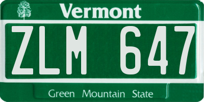 VT license plate ZLM647