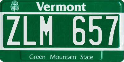 VT license plate ZLM657