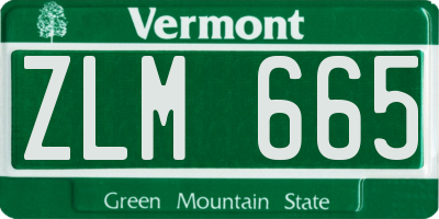 VT license plate ZLM665