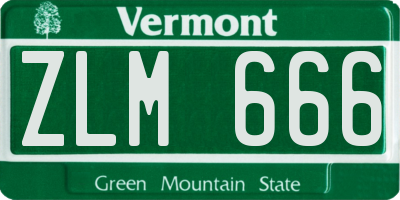VT license plate ZLM666