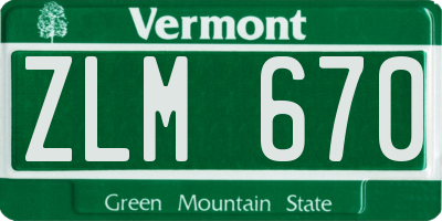 VT license plate ZLM670