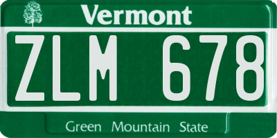 VT license plate ZLM678