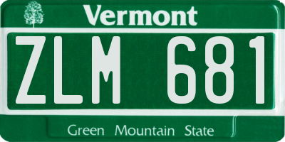 VT license plate ZLM681