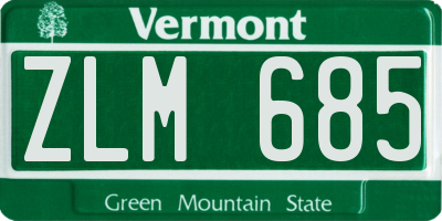VT license plate ZLM685